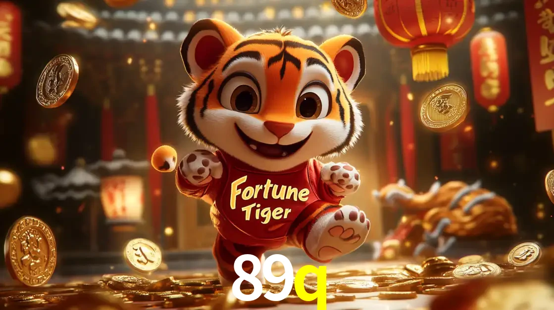 O alegre personagem do Fortune Tiger correndo sobre um caminho de moedas de ouro, simbolizando os grandes prêmios e a diversão do popular jogo de slot do 89q.